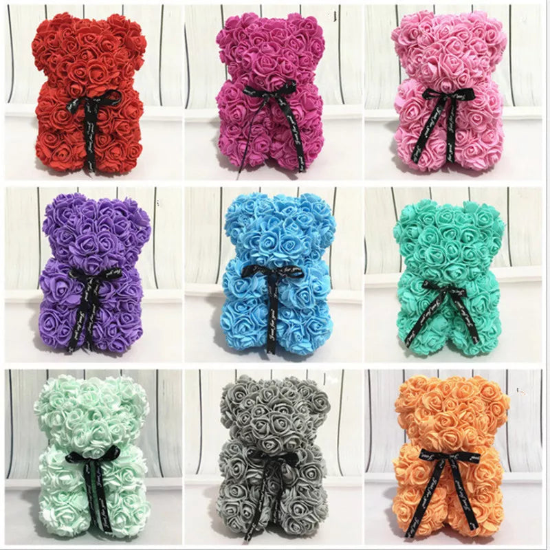 Eternal Rose Flower Bear