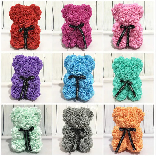 Eternal Rose Flower Bear