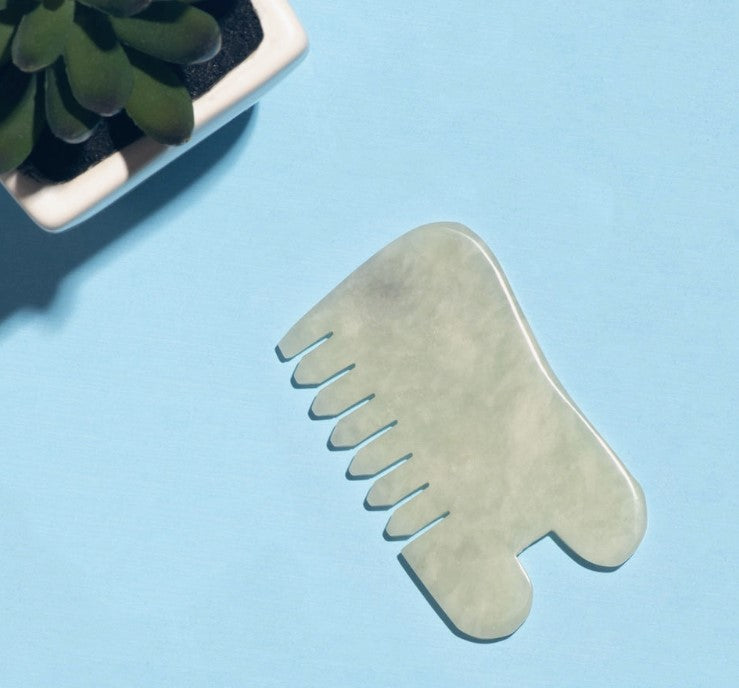 Jade Massage Comb + Gua Sha