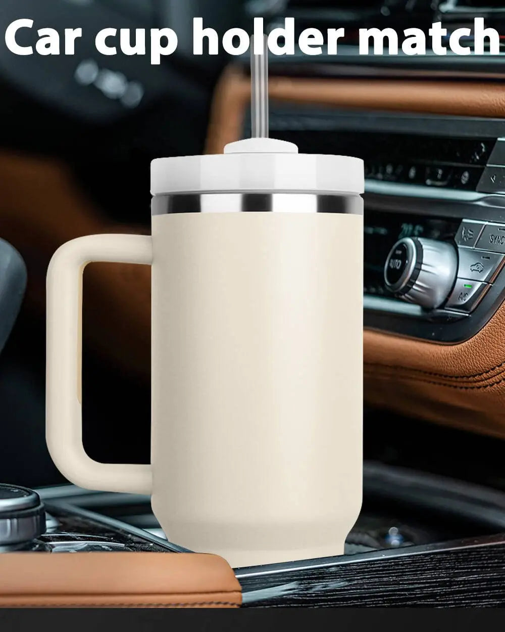 Customizable 40 oz Stainless Steel Tumbler With Handle, Hot and Cold, Personalize Option