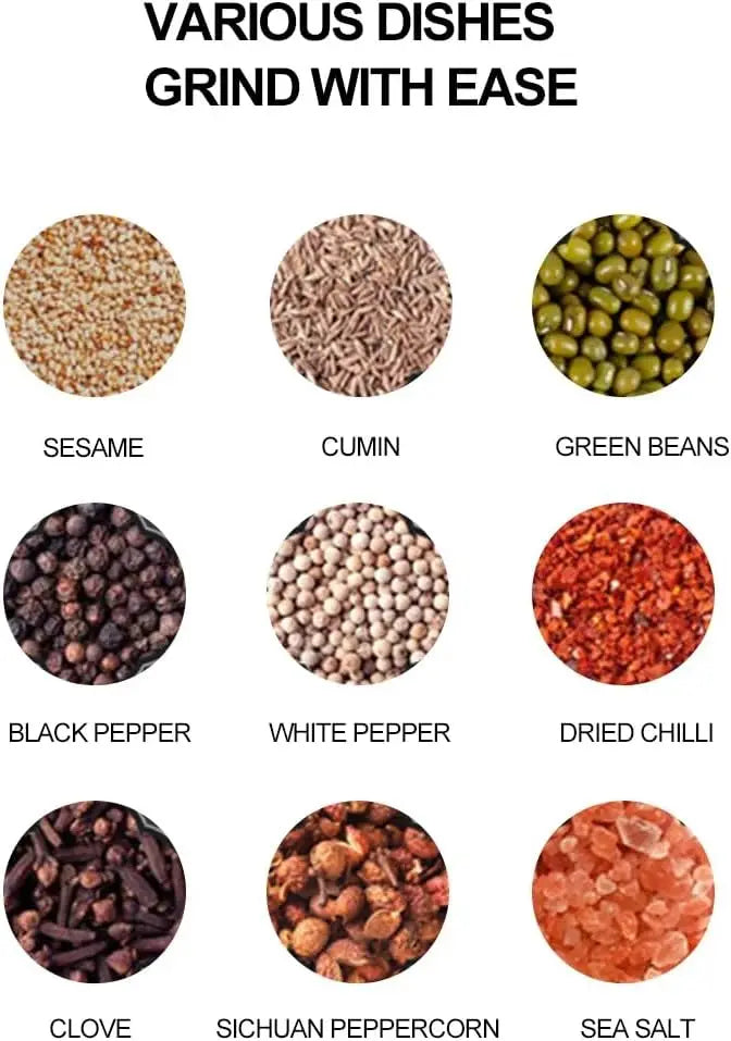 Electric Automatic Salt and Pepper Grinder, Gravity Spice Mill Shakers, Battery Powered, Adjustable Coarseness