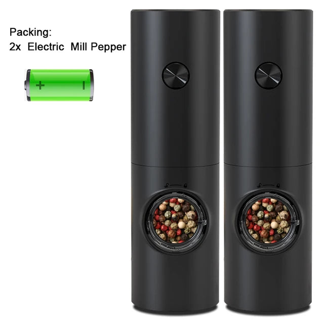 Electric Automatic Pepper And Salt Grinder Set, 2pcs Battery Powered, Adjustable Coarseness
