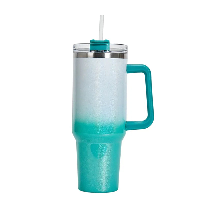 Customizable 40 oz Stainless Steel Tumbler With Handle, Hot and Cold, Personalize Option