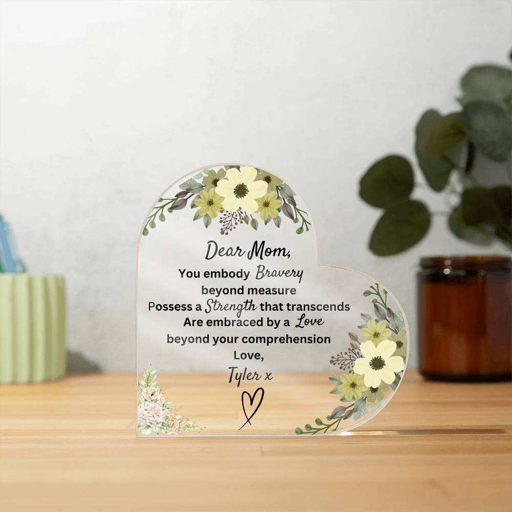 Personalized Printed Heart Shaped Acrylic Plaque