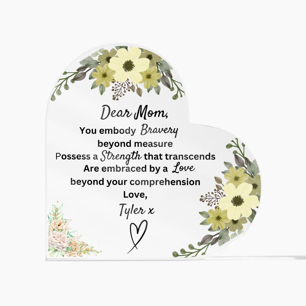 Personalized Printed Heart Shaped Acrylic Plaque