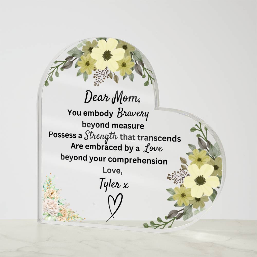 Personalized Printed Heart Shaped Acrylic Plaque