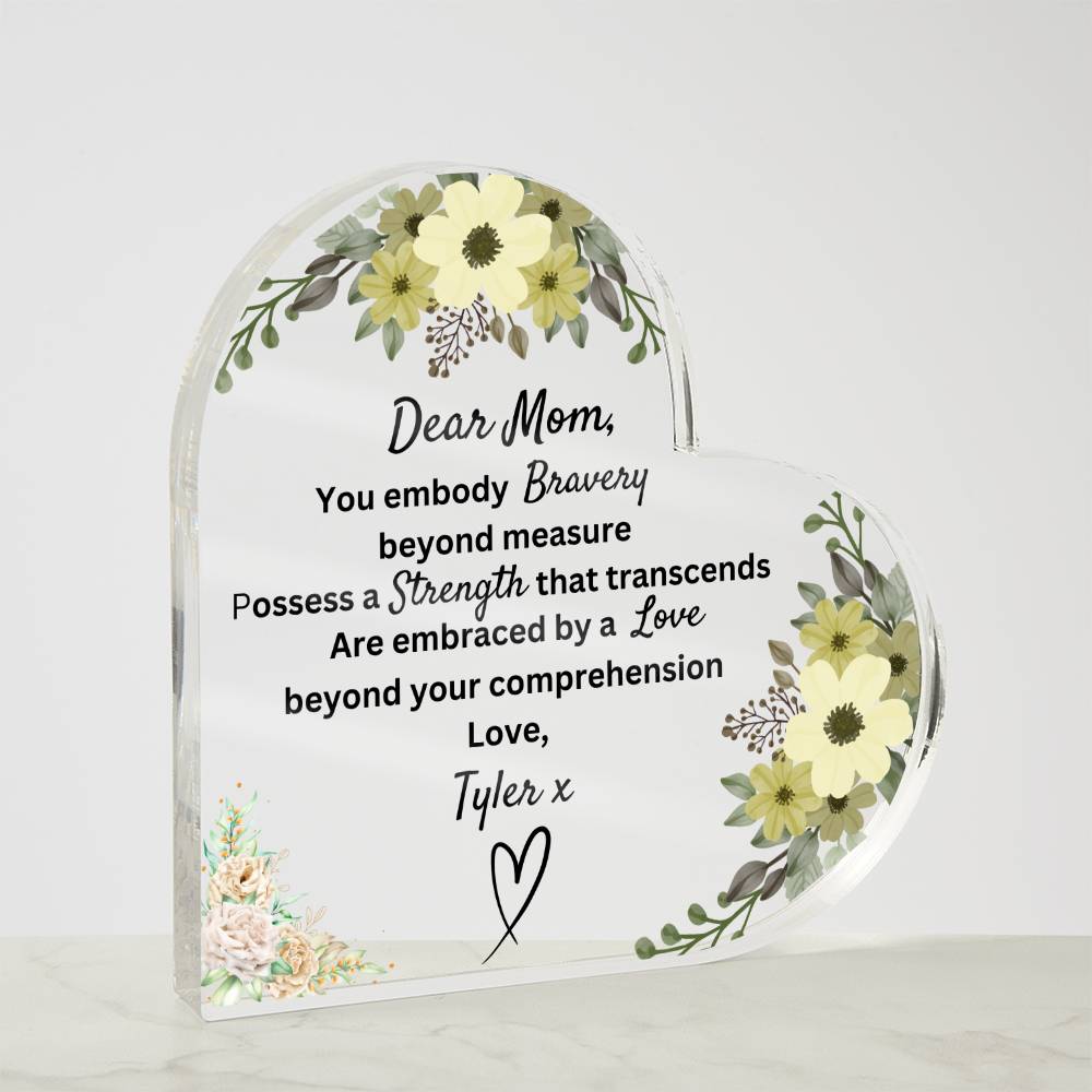 Personalized Printed Heart Shaped Acrylic Plaque