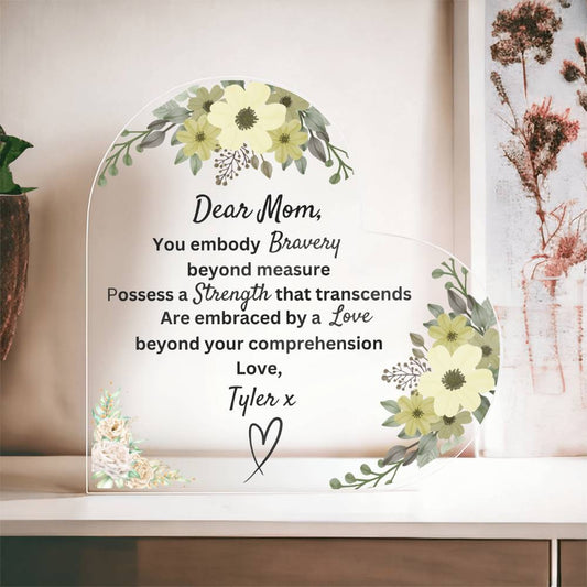 Personalized Printed Heart Shaped Acrylic Plaque