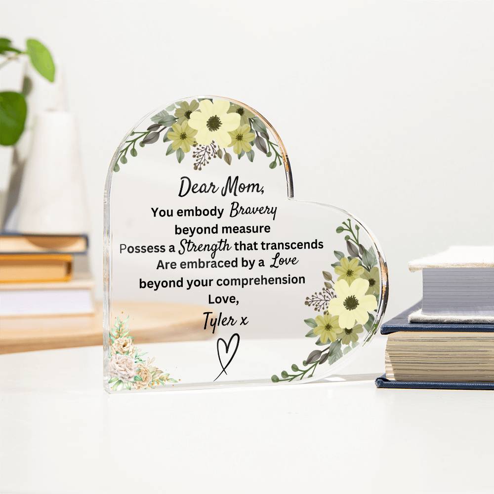 Personalized Printed Heart Shaped Acrylic Plaque