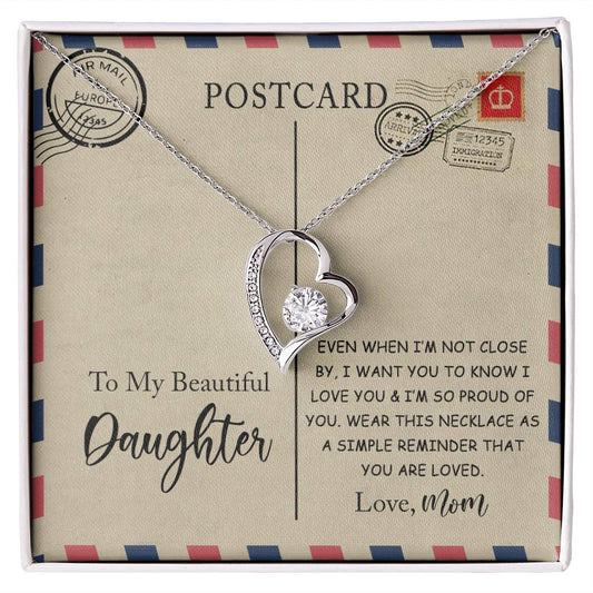 To My Beautiful Daughter | You Are Loved - Forever Love Necklace